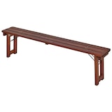 thumbnail of METRO PROFESSIONAL Conjunto de 3 peças de mesa e bancos para exterior, 1 mesa 180 x 70 cm, 2 bancos 180 x 27.5 cm, castanho escuro