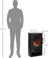 thumbnail of HOMCOM Chimenea Eléctrica Potencia de 2 Niveles 1000W o 2000W con Efecto Llama Termostato y Protección contra Sobrecalentamiento 25 m² 44,5x32,1x74 cm