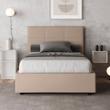 thumbnail of Mika queensize bed met gewatteerde container 120x190 duifgrijs kunstleer