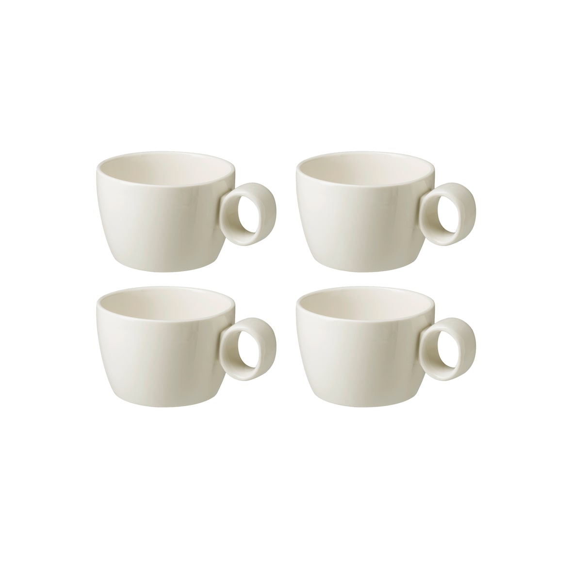 Maastricht Porselein Koffiekop Lux 16 cl Offwhite 4 stuks