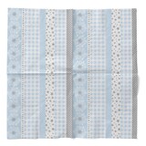 thumbnail of Sovie HORECA Weihnachtsserviette Calypso-Stripes in Silber-Blau aus Tissue 33 x 33 cm, 100 Stück