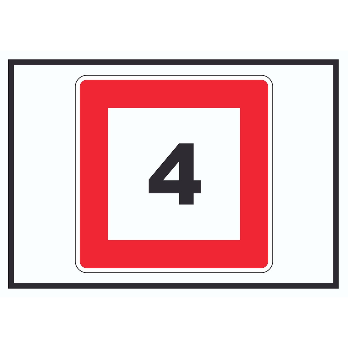 Höchstgeschwindigkeit 4 km/h nicht zu überschreiten Schild mit Symbol A2 Rückseite selbstklebend