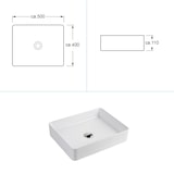 thumbnail of Alpenberger Design Aufsatzwaschbecken mit Nanobeschichtung | Keramik Waschbecken für Bad & Gäste-WC | Waschtisch Weiß mit Hahnloch | Modernes Becken