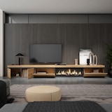 thumbnail of Mueble TV, Televisión, Muebles de salón, almacenaje, 368x35x45cm, Chimenea eléctrica XXL, Estilo Moderno, Roble _515_1481