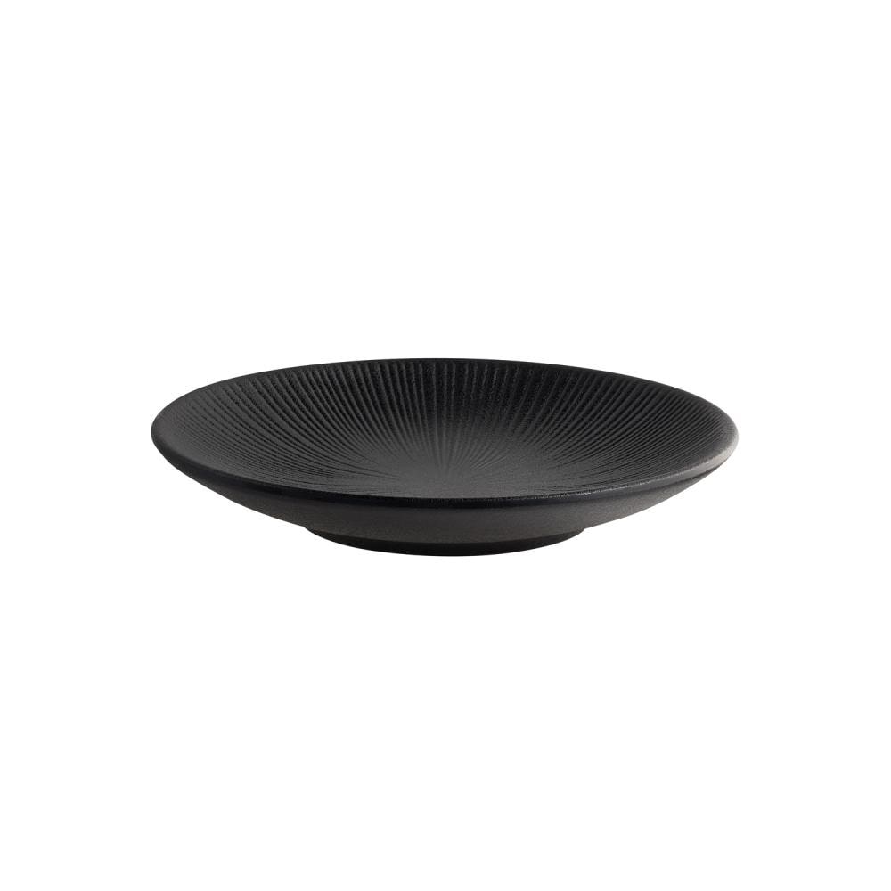 APS Bord NERO - melamine, Ø 18 cm, hoogte 3 cm, zwart, stapelbaar