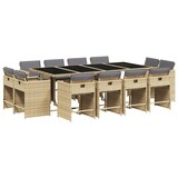 thumbnail of vidaXL 13-tlg. Garten-Essgruppe mit Kissen Beigemischung Poly Rattan
