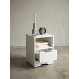 thumbnail of Nachtkonsole `Ilm`: geräumige Schublade, Regalfach, Melaminharzbeschichtung, kratzfest, wasserabweisend, Spanplatte. Weiß, 31x31x43 cm | Kadima Design