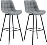 thumbnail of DELUKE® Barhocker 2er Set SYDNEY - Grau, Stoff | Barhocker mit Lehne Barstuhl Tresenhocker Tresenstuhl Kneipenhocker Kneipenstuhl