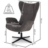 thumbnail of Relaxsessel modern, drehbar, Mikrofaser, ohne Motor, Design-Relaxsessel: Ideal fürs Wohnzimmer, Dunkelgrau - Raburg Maxim