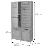 thumbnail of Armario de baño de bambú HWC-N83, estante Estante de baño Armario de baño, 2 cestos de ropa 2 puertas FSC® 168x82x34cm