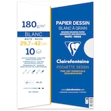 thumbnail of Clairefontaine 10x Gekörntes Zeichenpapier, Packung mit 10 Blatt A3, 180g, weiß - 96185C