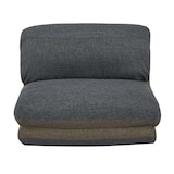 thumbnail of Sillón HWC-E68, sofá cama, sillón funcional, sillón plegable, reclinable, tela/textil ~ caqui/gris oscuro