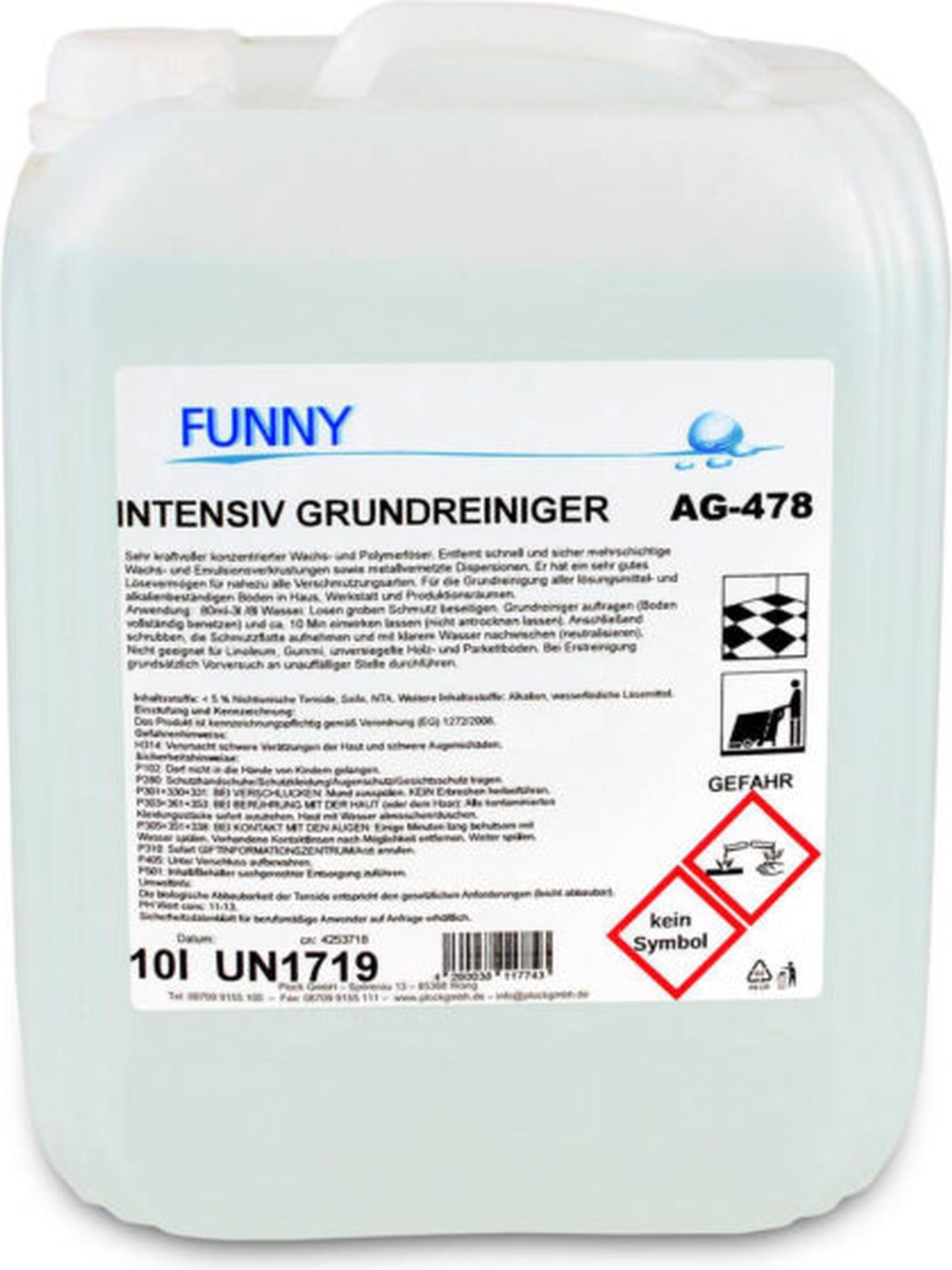 Intensiv Grundreiniger GR W Funny - 10 L Kanister - öl- und fettlösend