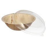 thumbnail of 10 Schalen, Palmblatt rund 800 ml Ø 21 cm · 8,5 cm mit rPET Deckel "Kombipack"