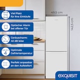 thumbnail of Exquisit Kühl-Gefrierkombination, Kühlschrank mit Gefrierfach, 4-Sterne-Gefrieren, 173 Liter, Alarm-Funktion, KGC5232-60-E-040E weiss