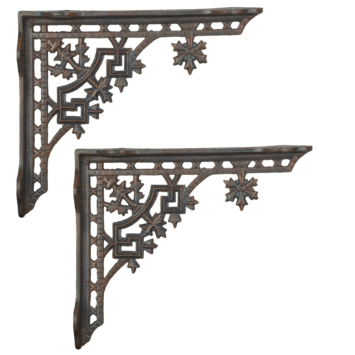 Regalwinkel 23 x 27 cm Wandwinkel Winkel Wandhalter Regalträger Set Gusseisen Antik Stil