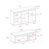 thumbnail of Set Naturale woonkamer eetkamer, bijzetmeubelen, buffet-TV-meubel 120cm eik zwart nordic - SETNAT120