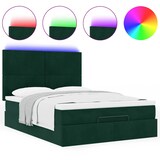 thumbnail of vidaXL Ottoman-Bett mit Matratzen & LEDs Dunkelgrün 140x190 cm Samt