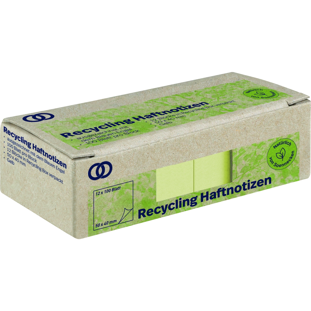 Soennecken Haftnotiz oeco 5874 RC 50x40mm 100 Blatt gelb 12 Stück