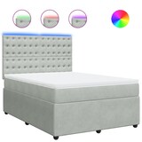 thumbnail of vidaXL Boxspringbett mit Matratze Hellgrau 160x200 cm Samt