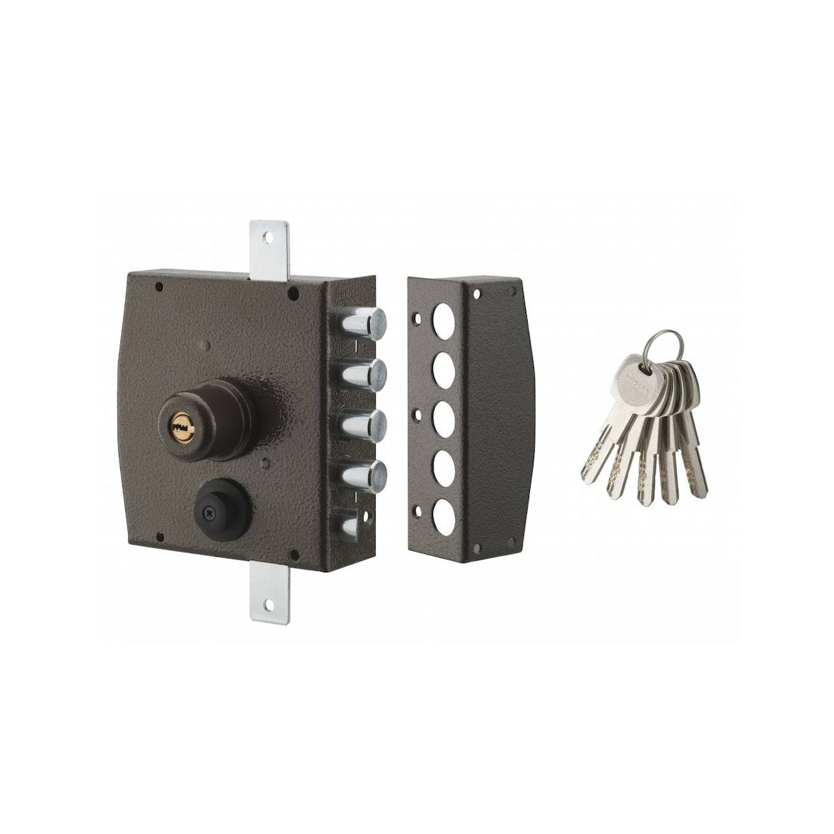 Serrure 3 points a double cr t2 1/2 tour droite