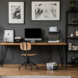 thumbnail of Relaxdays Druckerständer, Schreibtischaufsatz für Drucker, HBT: 28 x 44 x 28 cm, Industrial Design, dunkelbraun/schwarz