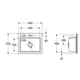 thumbnail of Villeroy&Boch Rechteckiges Spülbecken, Keramikspüle Subway Style 60 S Ivory beige, 60x51cm, Unterschrankbreite 60cm