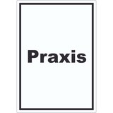 thumbnail of Praxis Aufkleber mit Text Arzt Gesundheit hochkant A3 (297x420mm)