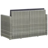 thumbnail of vidaXL Tuinbank 2-zits met kussens poly rattan grijs