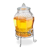 thumbnail of Relaxdays Getränkespender mit Ständer, Limobehälter 8L, Edelstahl Zapfhahn & Deckel, Wasserspender, Glas, transparent