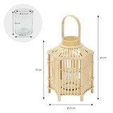 thumbnail of ECD Germany Bambus Laterne, Windlicht H:45 cm Holzfarbe, Gartenlaterne mit Henkel & Glaseinsatz, Bambuslaterne, Kerzenhalter Innen/Außen, Deko Laterne