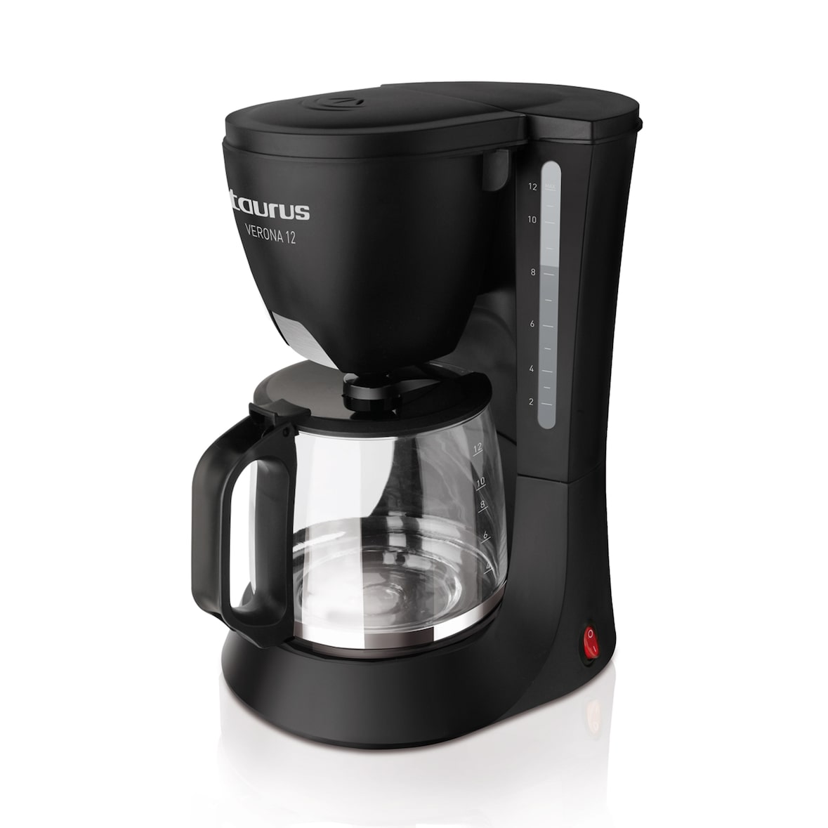 Taurus Verona 12 Cafetera de goteo de 680W para 12 tazas, jarra de cristal, autoapagado tras 40 minutos