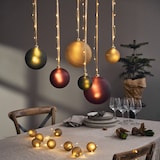 thumbnail of LED Weihnachtskugel Christbaumkugel beleuchtete Glaskugel Timer Deko gold 10cm