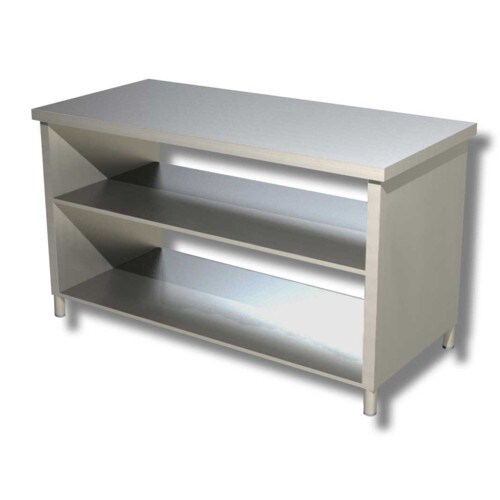 Tavolo 80x60x85 acciaio inox 304 su fianchi ripiano cucina ristorante RS8171