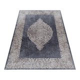 thumbnail of Teppich Wohnzimmer Barock Pflegeleicht Waschbar Strapazierfähig Esszimmer OEKO-TEX Schwarz 80x150 cm Gekettelt – PIZOL von Kadima Design
