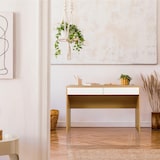 thumbnail of Schreibtisch BERGA 120x50x78 cm 2 Schubladen weiß/eiche hjh LIVING