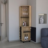 thumbnail of Mueble Bar Kaia en melamina con 3 estantes , 9 portacopas , 10 botelleros y gabinete inferior , multicolor , 180 cm  X 45 cm  X 45 cm