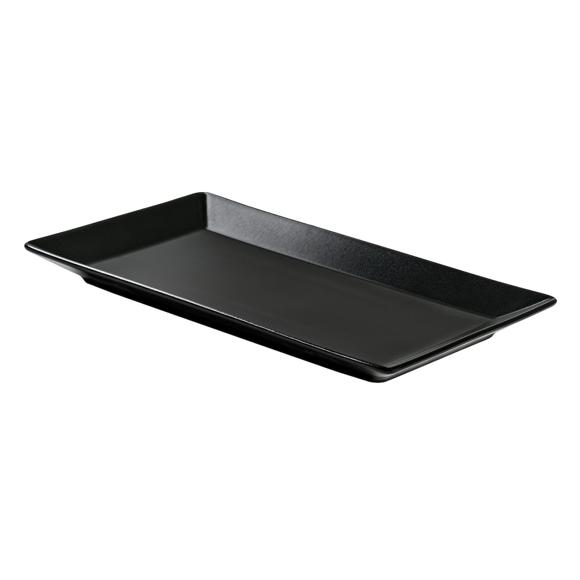 METRO Professional Plato llano, cerámica de gres, 25 x 14.5 cm, rectangular, negro, 6 unidades