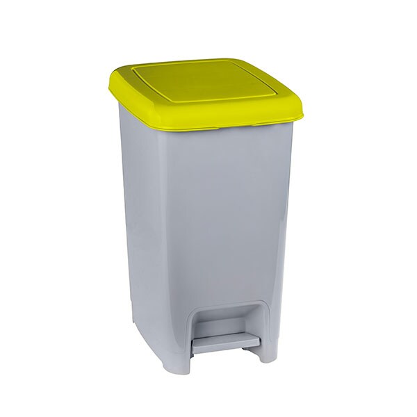 Slim Poubelles à pédale avec couvercle coloré Polypropylène Gris-Jaune 60 lt