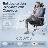 thumbnail of CLOUVOU ProSeat, ergonomischer Bürostuhl, thermoregulative Materialien, 4D-Armlehnen, 3D-Kopfstütze, BladeWheels, Schwarz