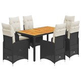 thumbnail of vidaXL 7-tlg. Garten-Bistro-Set mit Kissen Schwarz Poly Rattan