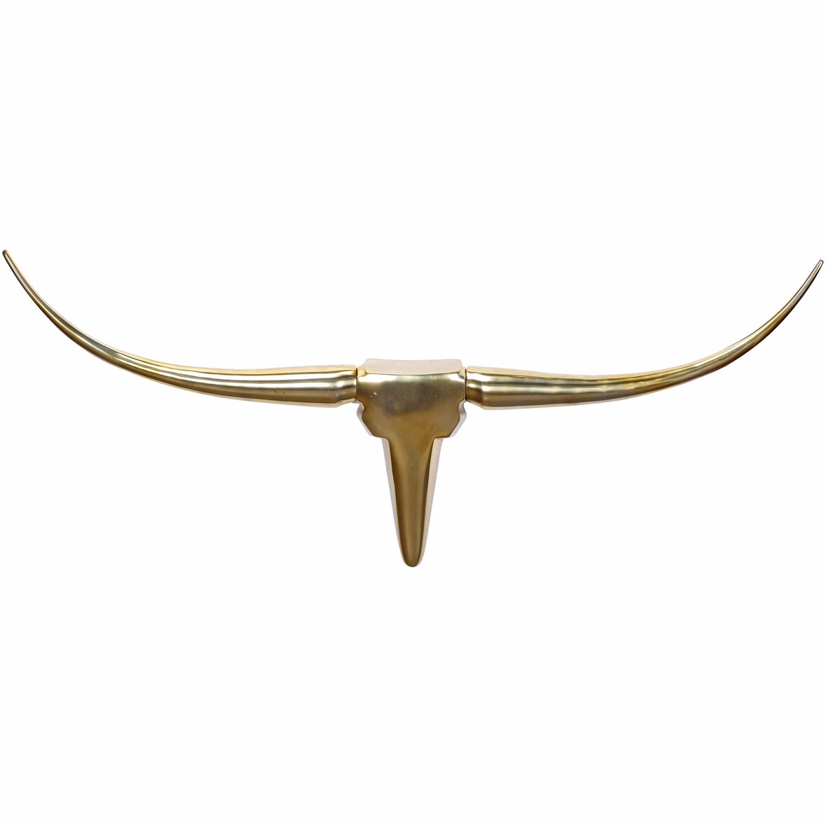 Deko Geweih Bull M WL1.392 Gold 100 cm Aluminium Design Hörner, Wanddekoration Stierkopf Horn Modern, Wandskulptur Geweih-Jagdtrophäe Metall,