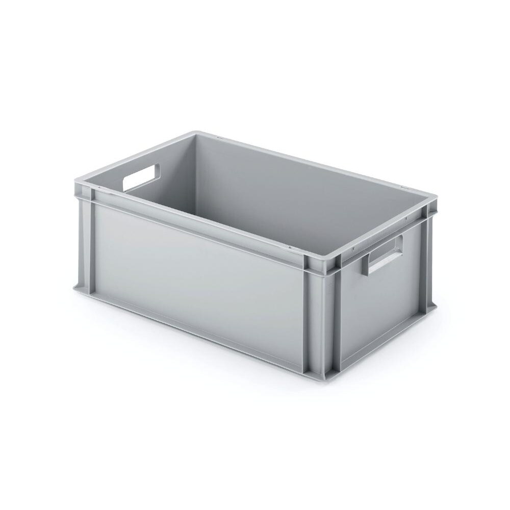 PROREGAL Eurobehälter mit offenem Griff | HxBxT 22x40x60cm | 38 Liter | Grau | Eurobox, Transportbox, Transportbehälter, Stapelbehälter