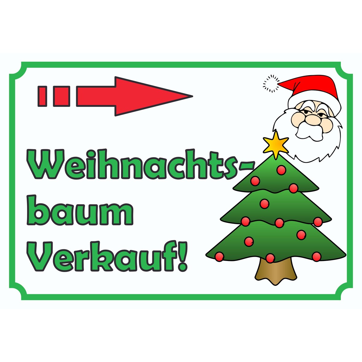 Verkaufsschild Schild Weihnachtsbaum rechts A6 (105x148mm)