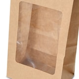 thumbnail of greenbox - Bolsas tipo bloque con ventana PLA S, 9 x 6 x 19,5 cm, marrón, papel kraft, 500 unidades.