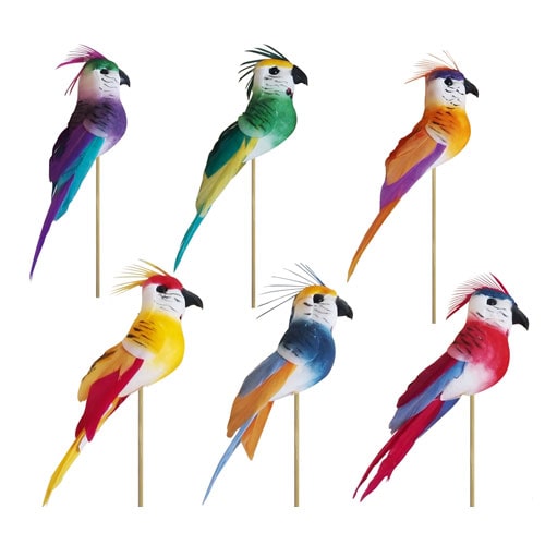 MONDO DECO Deco Perroquets Houpette Plume Les Oiseaux Coloris Aléatoires Hauteur : 10 cm x 240 Mondo Déco