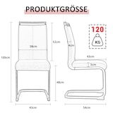 thumbnail of Merax Freischwinger (4 St), 4er Set Esszimmerstuhl Kunstleder Polsterstuhl Schwingstühle, Schwarz | Silber