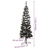 thumbnail of vidaXL Schlanker Weihnachtsbaum Schwarz 150 cm