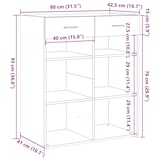thumbnail of Helloshop26 - Buffet Sideboard Kommode Schrank Aufbewahrungseinheit Organizer für Küche Wohnzimmer Lounge 80 x 42,5 x 93 cm 02_0036137