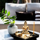 thumbnail of Relaxdays Zen Garten, mit Buddha, Steinen, Sand, Räucherstäbchen & Teelichthalter, Entspannung, Feng Shui Deko, schwarz